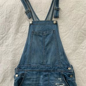 American Eagle jean shorts overalls